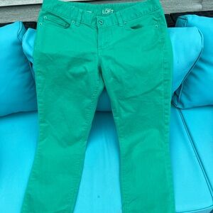 Ann Taylor LOFT Vibrant Green Crop Pants